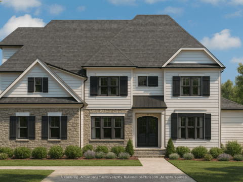 Craftsman Home Plan with Open Floor Plan and 4 Bedrooms
