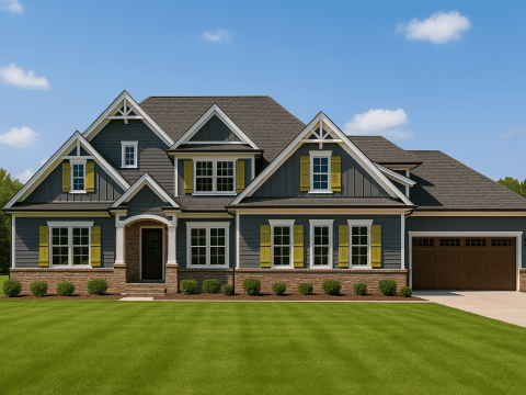 Craftsman Home Plan with Spacious Layout and Vaulted Ceilings