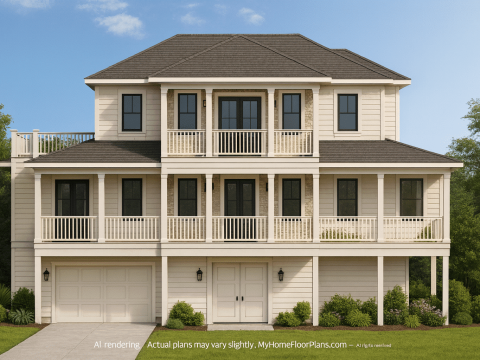 Craftsman Ranch Home Plan with 5 Bedrooms and Open Floor Layout