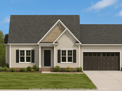Custom Home Plan with 3 Bedrooms, Vaulted Ceilings & Functional Floor Design