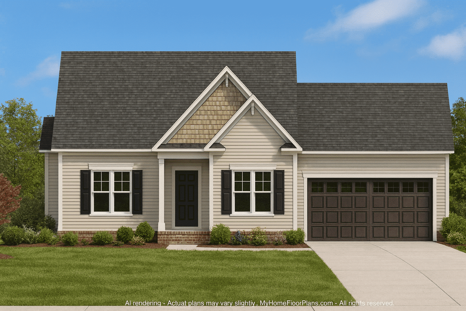 Custom Home Plan with 3 Bedrooms, Vaulted Ceilings & Functional Floor Design