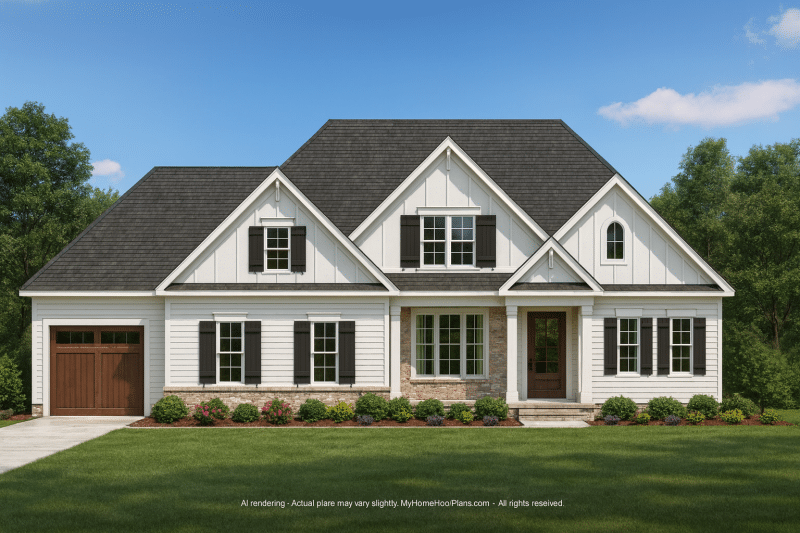 Custom Home Plan with Open Floor Plan and CAD Designs