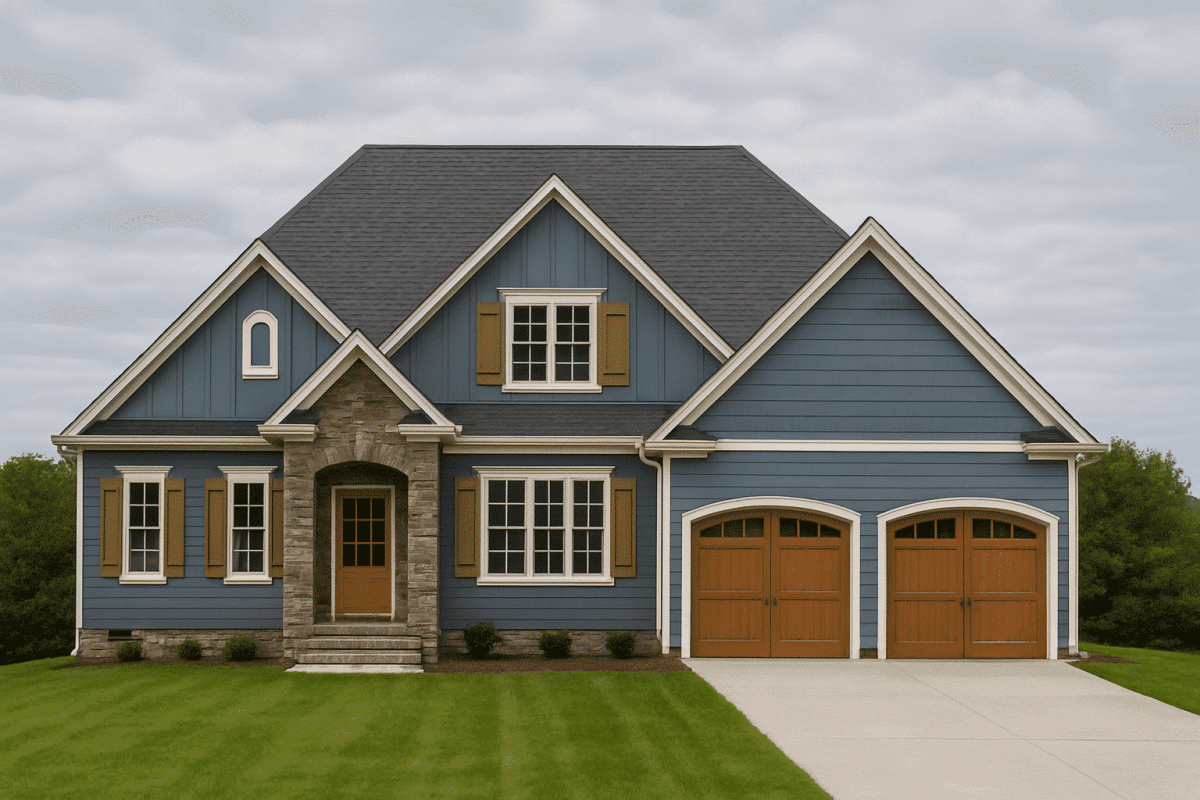 Custom Home Plan with Vaulted Ceilings, CAD Blueprints & Open Layout