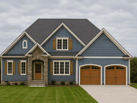 Custom Home Plan with Vaulted Ceilings, CAD Blueprints & Open Layout