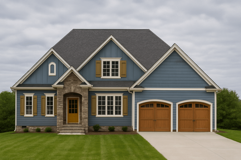 Custom Home Plan with Vaulted Ceilings, CAD Blueprints & Open Layout