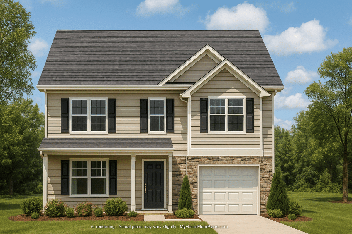 Efficient 3-Bedroom Home Plan with CAD Blueprint Designs