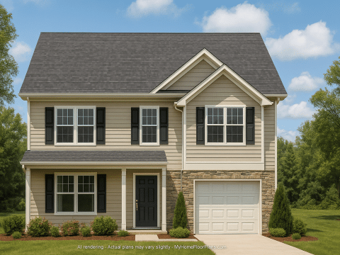 Efficient 3-Bedroom Home Plan with CAD Blueprint Designs