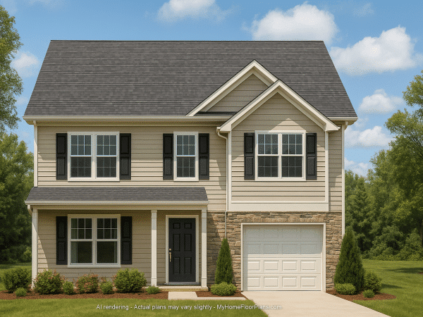 Efficient 3-Bedroom Home Plan with CAD Blueprint Designs
