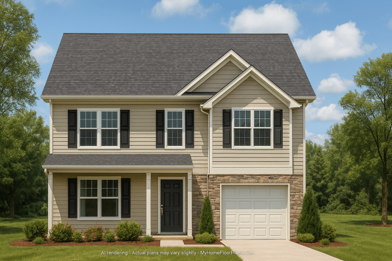 Efficient 3-Bedroom Home Plan with CAD Blueprint Designs