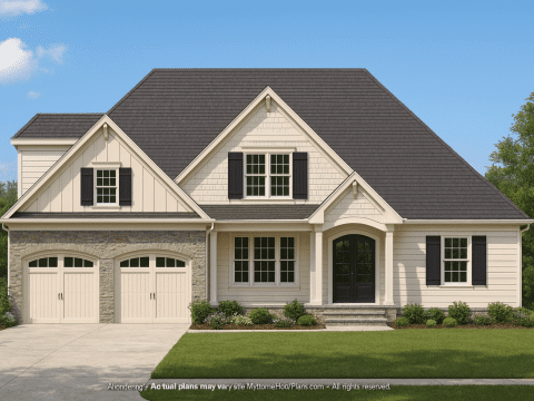 Elegant 2-Story Craftsman House Plan with 5 Bedrooms and CAD Designs