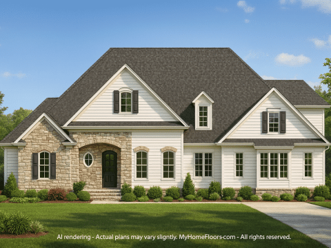Elegant 2-Story House Plan with 4 Bedrooms & Spacious Garage