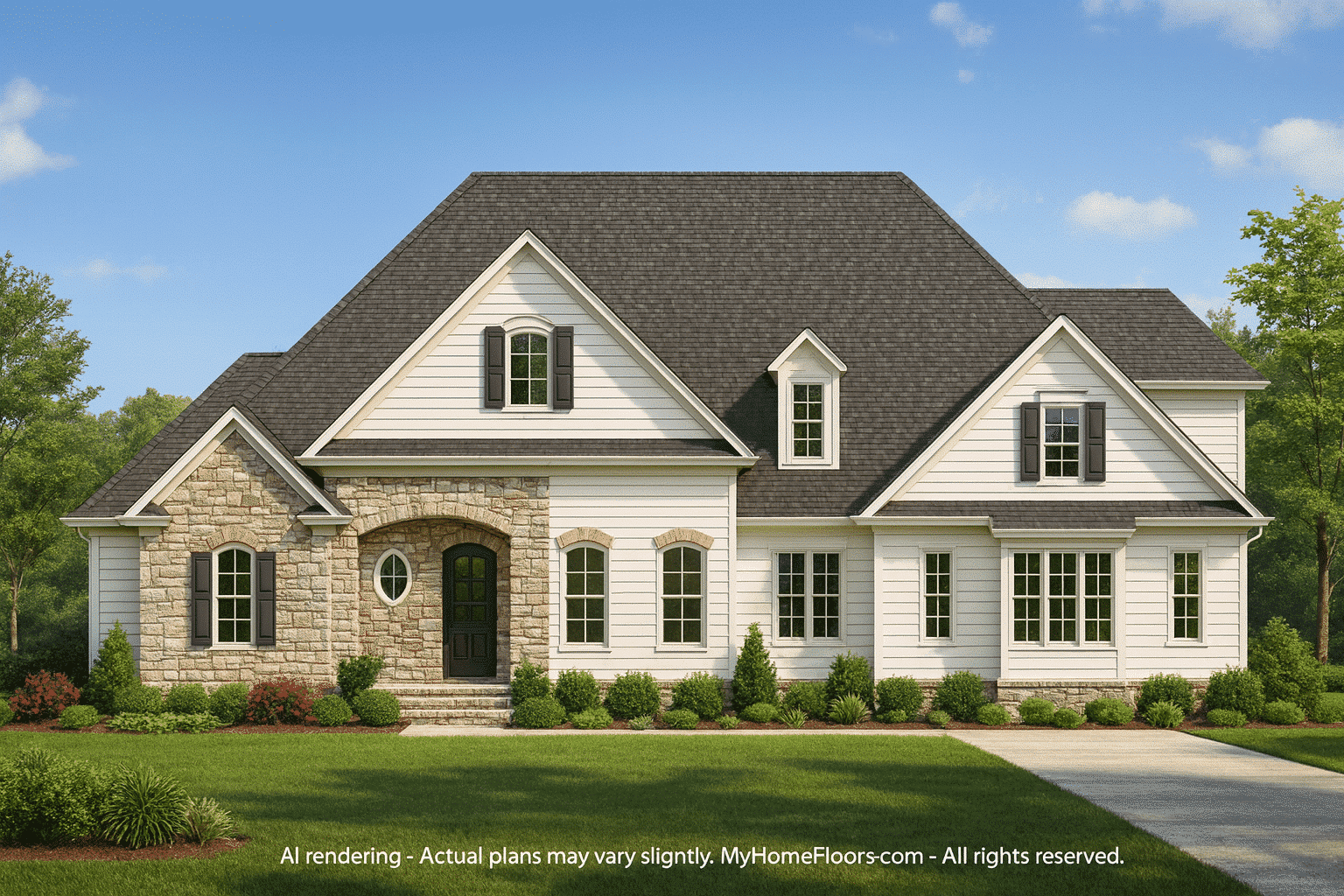 Elegant 2-Story House Plan with 4 Bedrooms & Spacious Garage