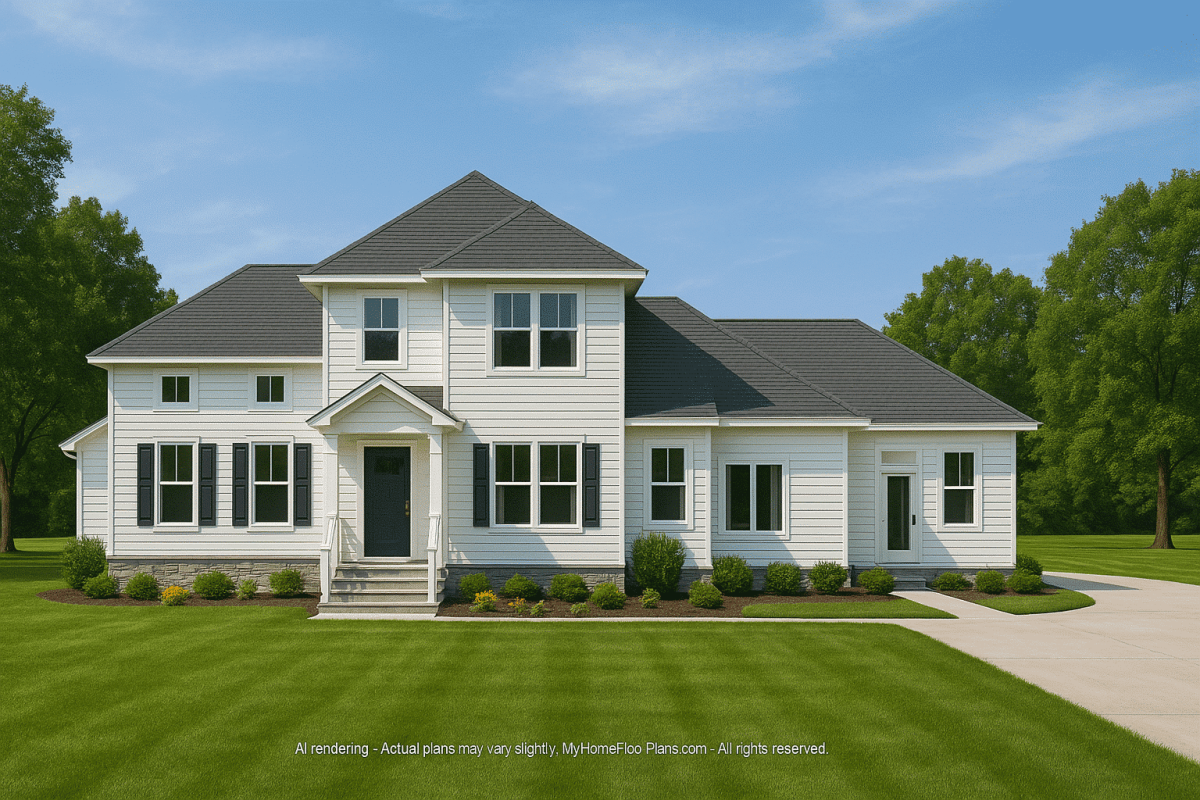 Elegant 2-Story House Plan with Craftsman-Inspired Architecture