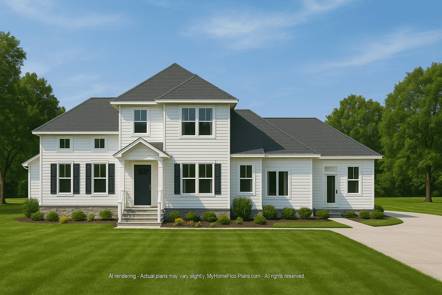 Elegant 2-Story House Plan with Craftsman-Inspired Architecture