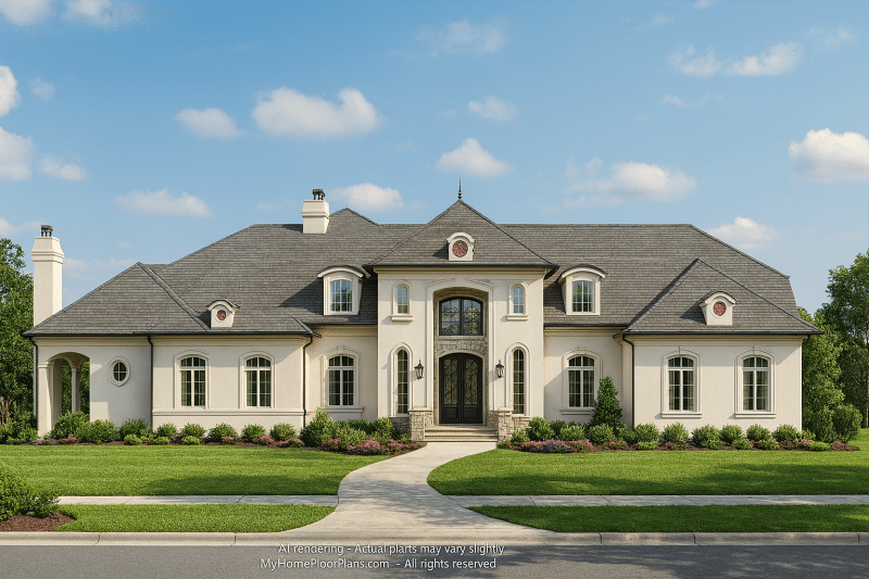 Elegant 2-Story House Plan with French Country Charm