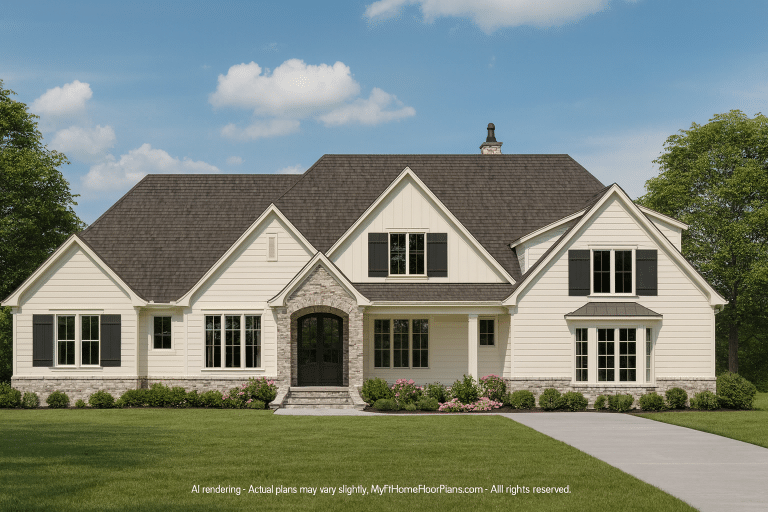 Elegant 2-Story House Plan with Spacious Layout & CAD Designs
