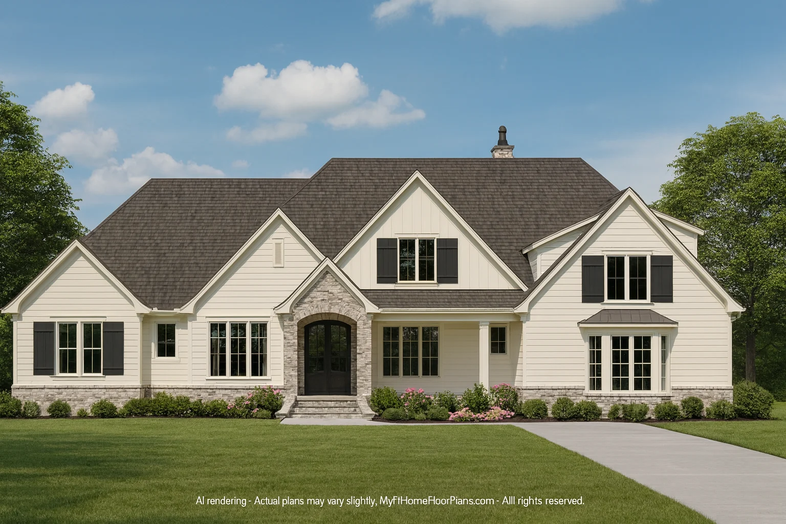 Elegant 2-Story House Plan with Spacious Layout & CAD Designs