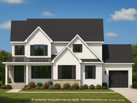 Elegant 2-Story House Plan with Traditional & Craftsman Architecture