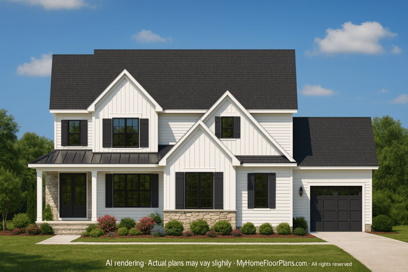 Elegant 2-Story House Plan with Traditional & Craftsman Architecture