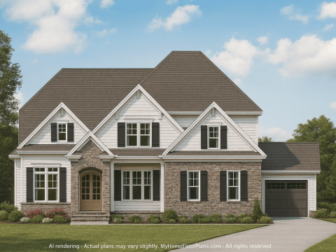 Elegant 2-Story House Plan with Traditional Design & 5 Bedrooms