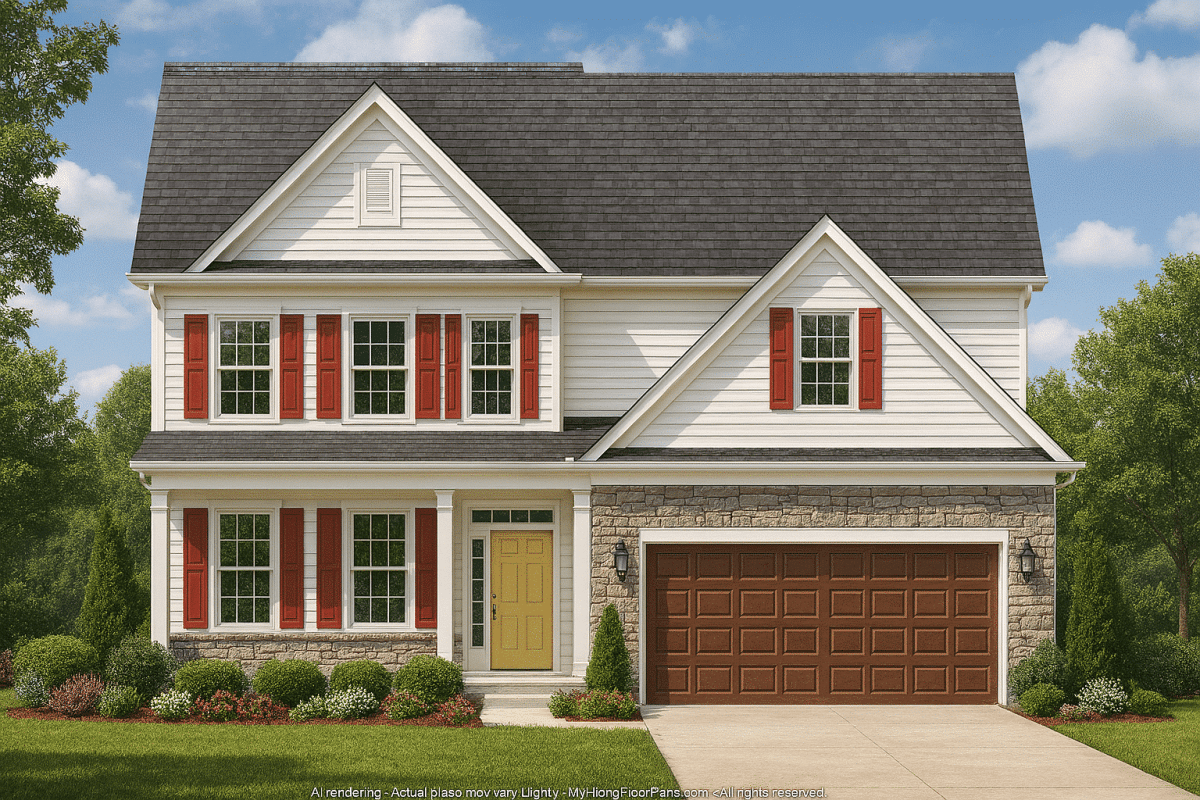 Elegant 2-Story House Plan with Traditional Design and CAD Blueprints