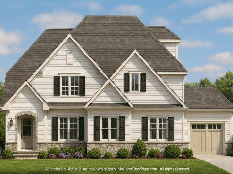 Elegant 2.5-Story House Plan with Open Layout & Timeless Design