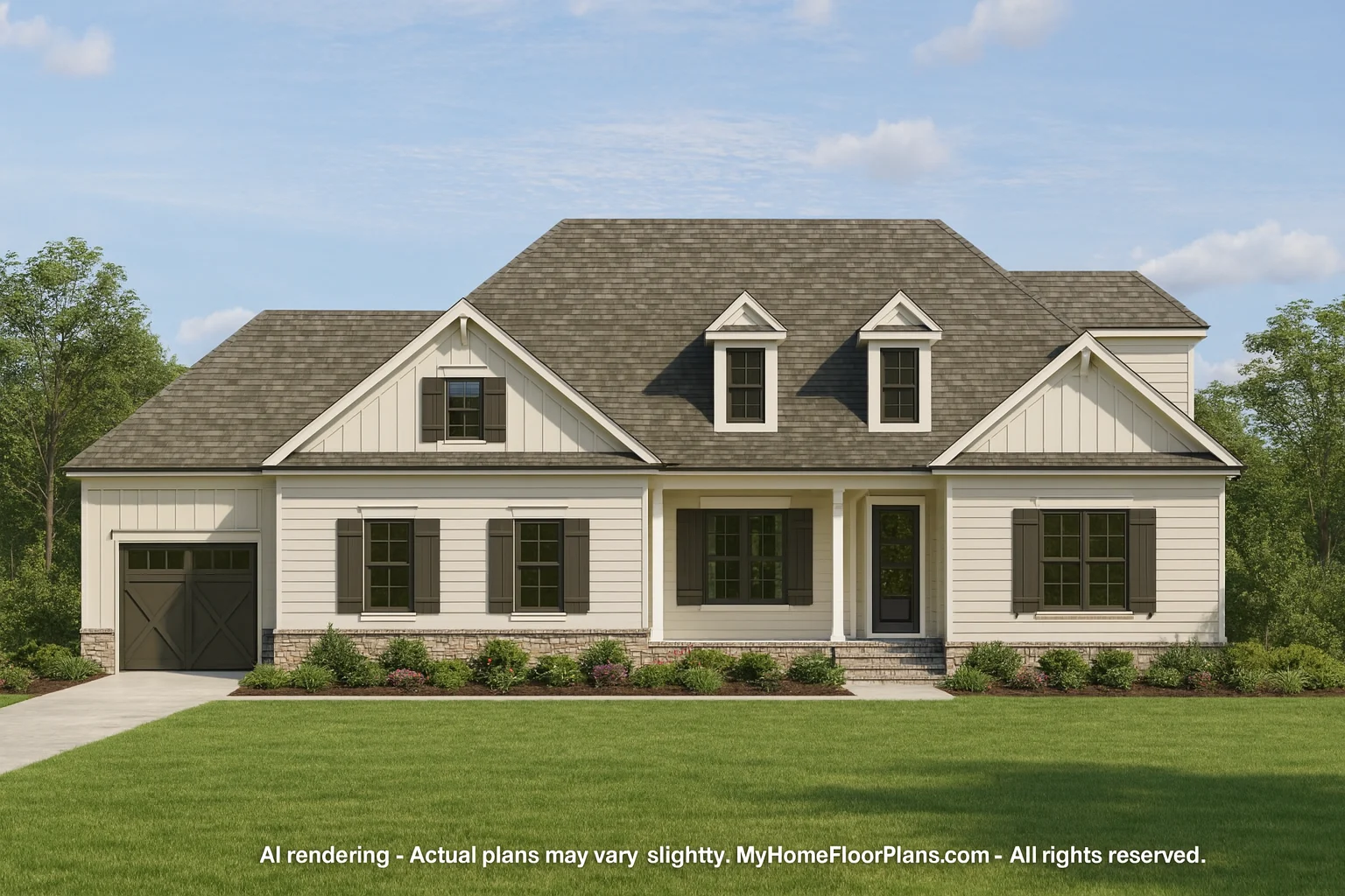Elegant 4-Bedroom House Plan with Traditional Craftsman Charm