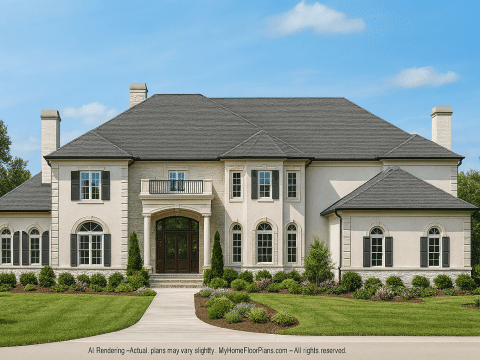 Elegant CAD House Plans 2-Story 5-Bedroom Luxury Blueprint
