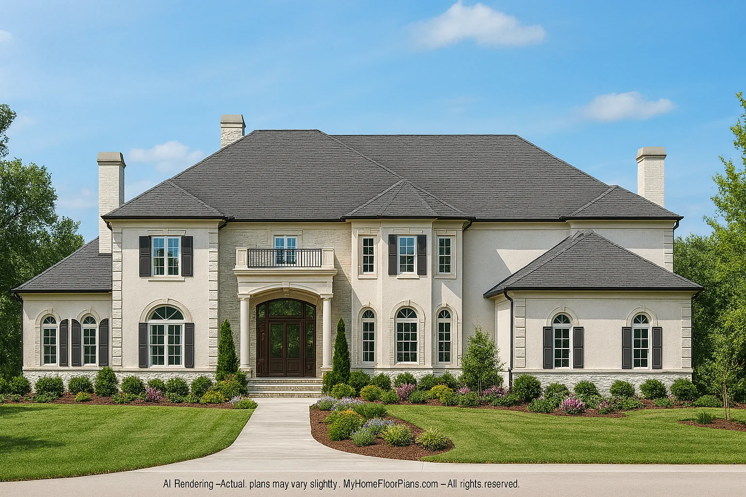 Elegant CAD House Plans 2-Story 5-Bedroom Luxury Blueprint