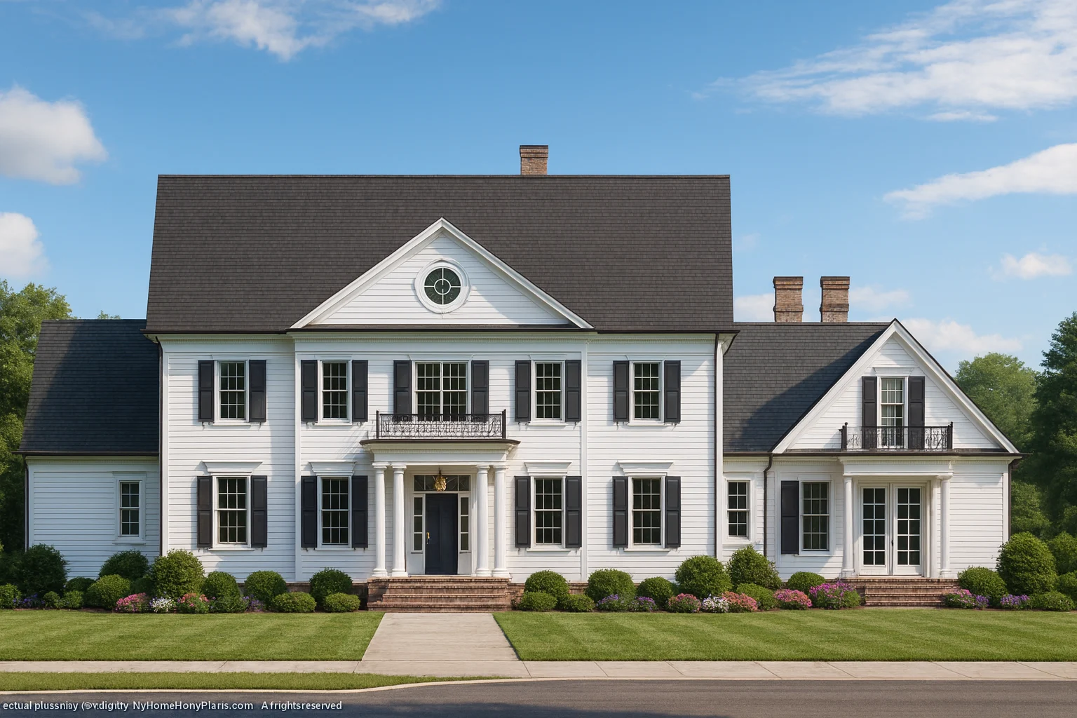 Elegant Georgian House Plan with 5 Bedrooms and CAD Blueprints