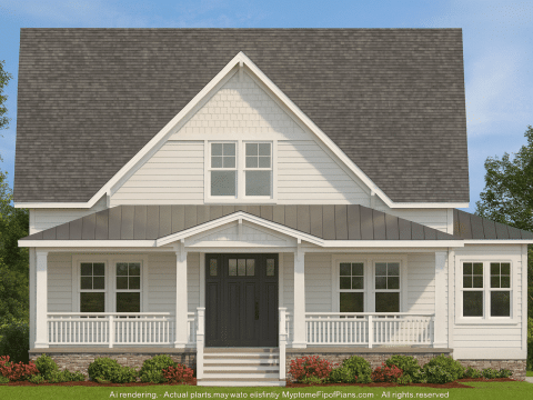 Modern 2-Story Beach House Plan with Golf Cart Garage