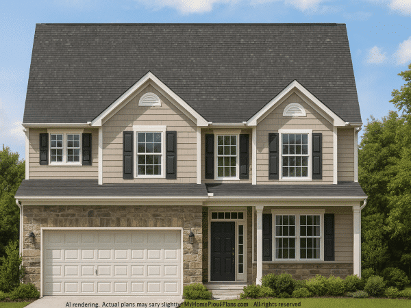 Modern 2-Story House Plan with Functional Layout & CAD Blueprint