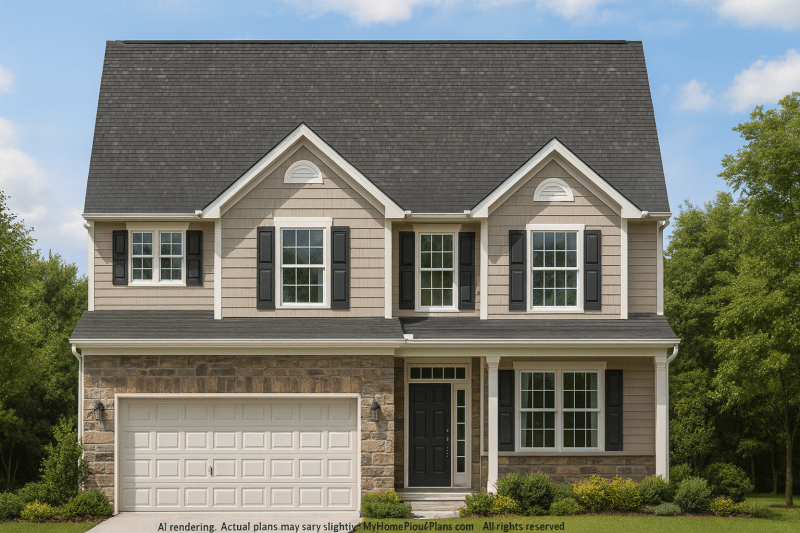 Modern 2-Story House Plan with Functional Layout & CAD Blueprint