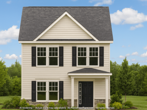 Modern Craftsman Home Plan with 2-Story Design and Open Floor Plan