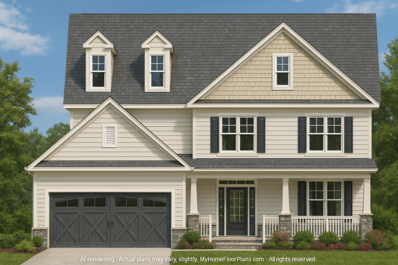 Modern Craftsman Home Plan with Detailed Floor Designs