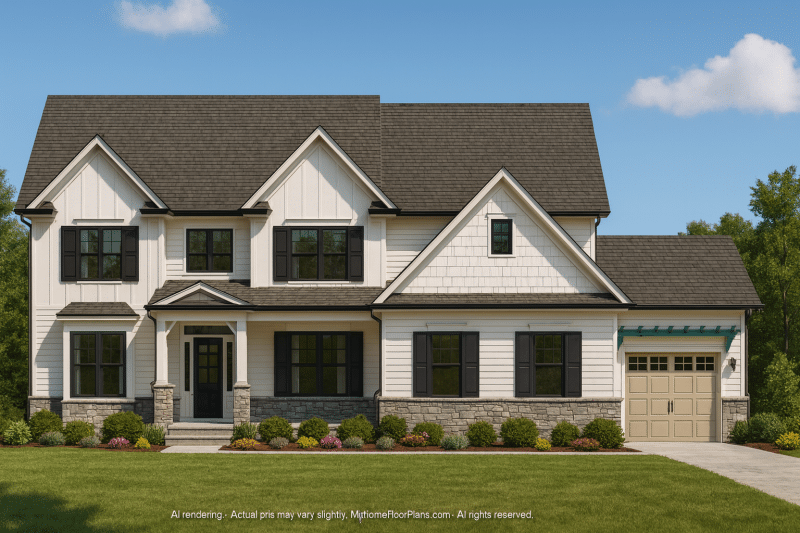 Modern Craftsman Home Plan with Spacious Floor Design