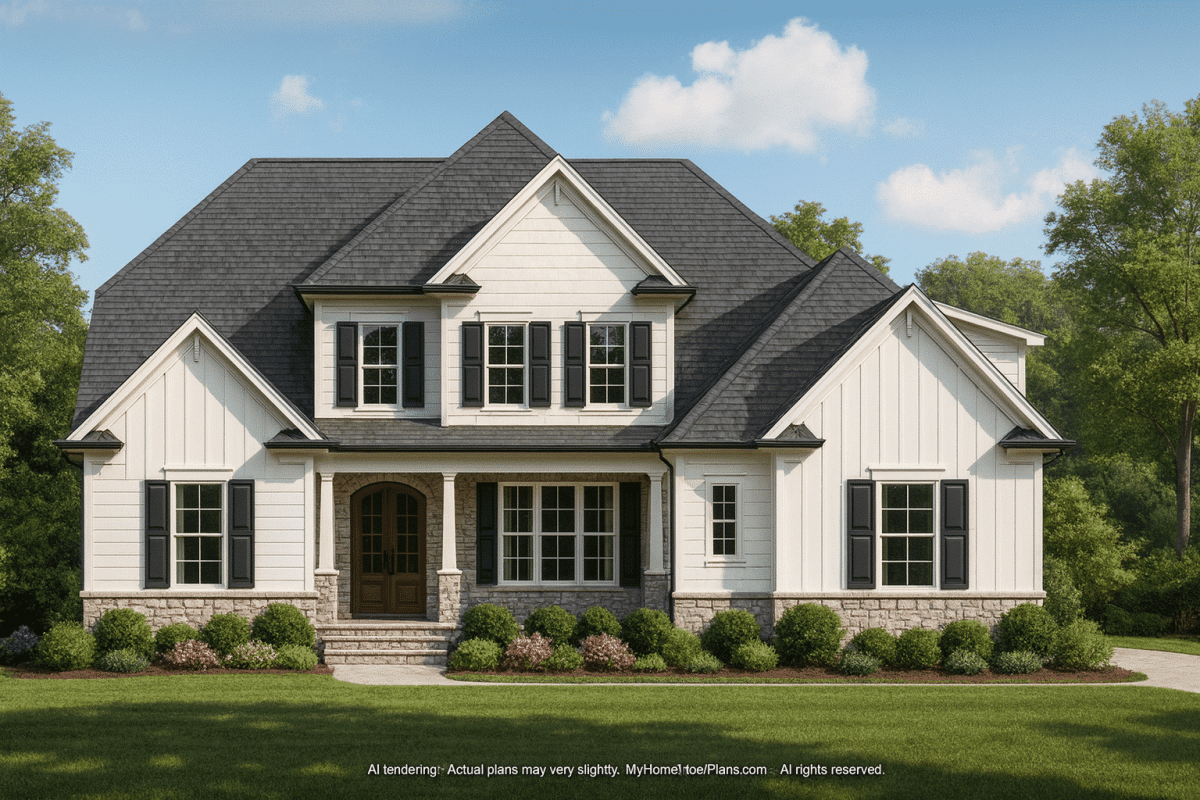 Modern Craftsman Home Plan with Spacious Floor Design and CAD Blueprints