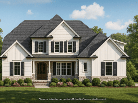 Modern Craftsman Home Plan with Spacious Floor Design and CAD Blueprints