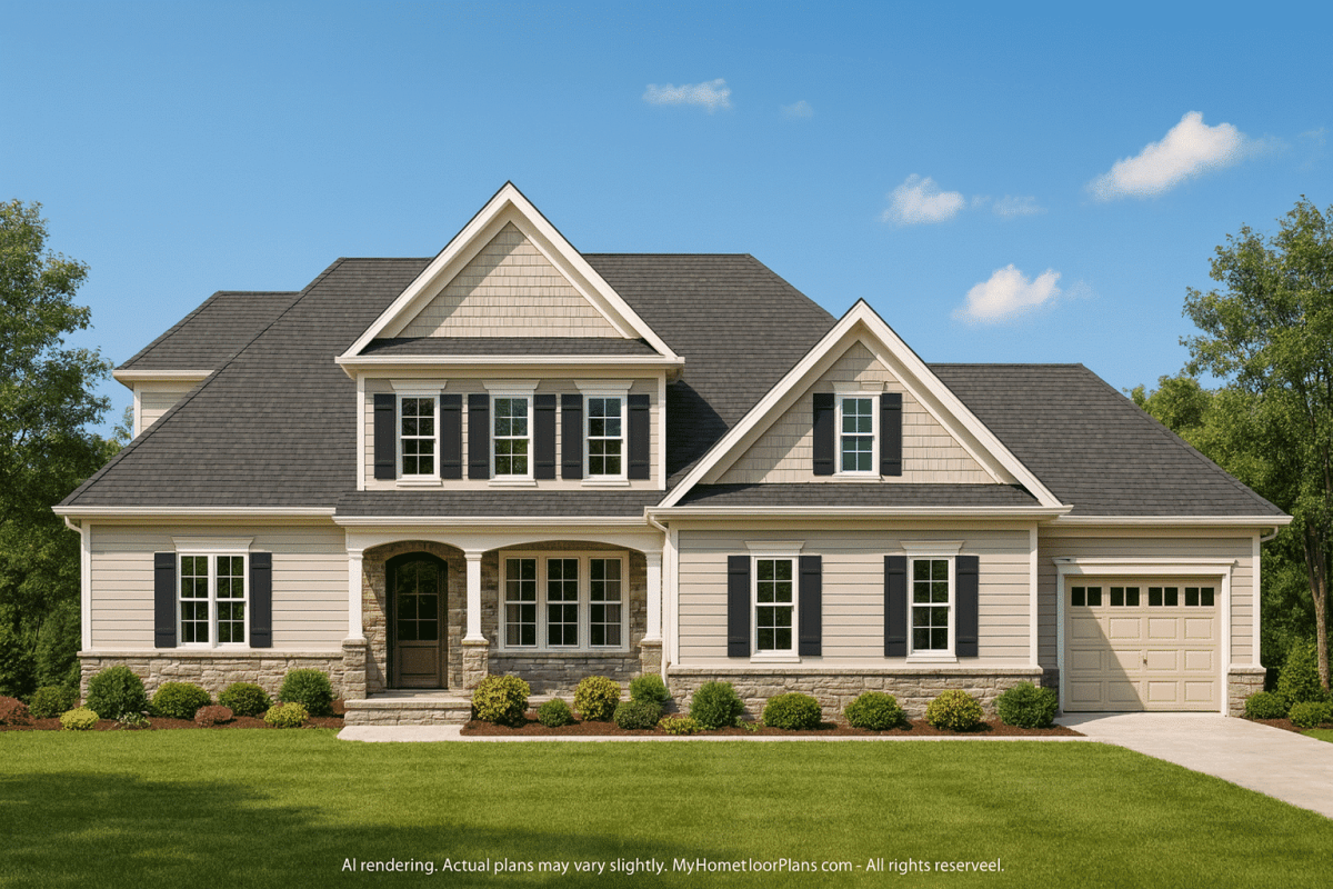 Modern Home Plan with CAD Designs, Blueprint & Two Floors