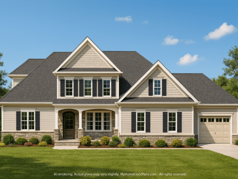 Modern Home Plan with CAD Designs, Blueprint & Two Floors