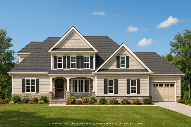 Modern Home Plan with CAD Designs, Blueprint & Two Floors