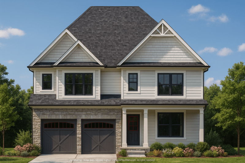 Modern Suburban House Plan with CAD Designs and Spacious Floor Layout