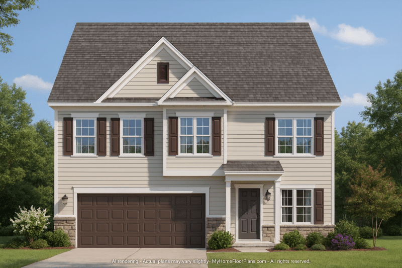 Modern Traditional Home Plan with CAD-Ready Blueprints