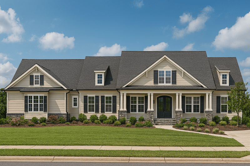 DO NOT cut off left or right side of image! The ENTIRE house should be shown. Must be in Landscape orientation!