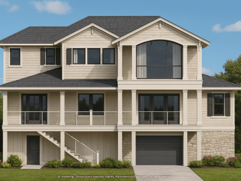 Stunning 2-Story Beach House Floor Plan with Open Layout