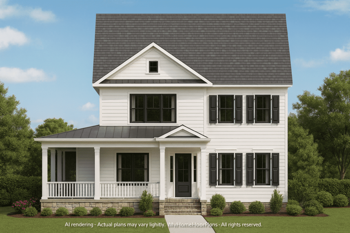 Stunning 2-Story Home Plan with Open Floor Plan and CAD Designs