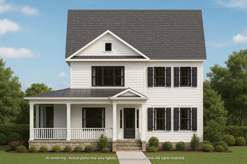 Stunning 2-Story Home Plan with Open Floor Plan and CAD Designs