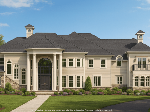 Stunning 3-Story Mediterranean House Plan with CAD Architecture