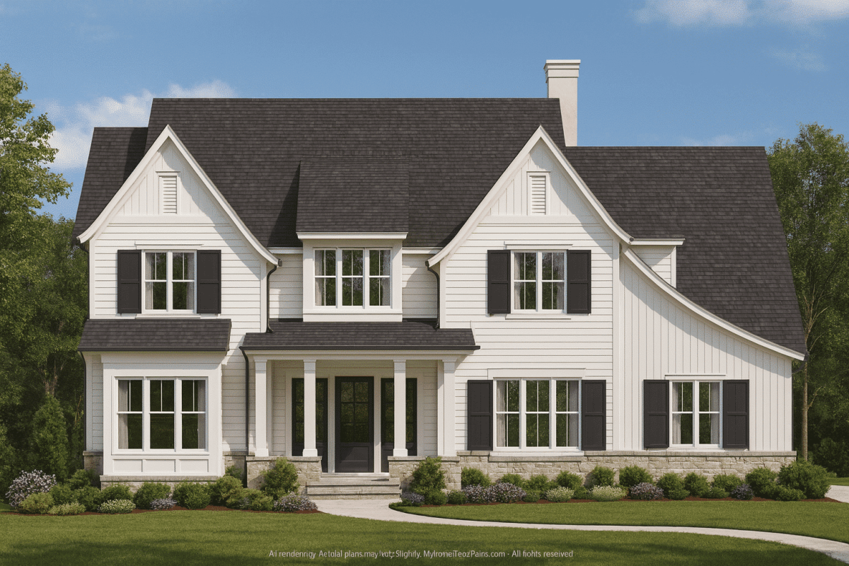 Timeless 2-Story House Plan with CAD Blueprints and 5 Bedrooms