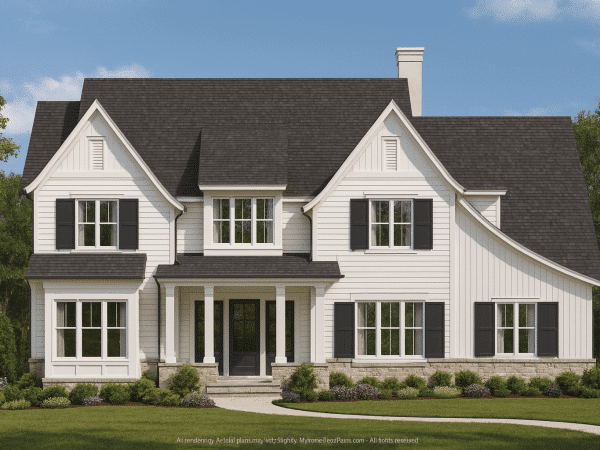Timeless 2-Story House Plan with CAD Blueprints and 5 Bedrooms
